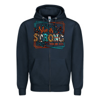 Navy She is strong proverbs 31:25 Zipper Hoodie - LillyAllenDesigns