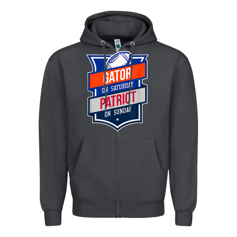 Retro Gator On Saturday Patriot On Sunday Gainesville Gift Zipper Hoodie by lanVoArt | Teevron