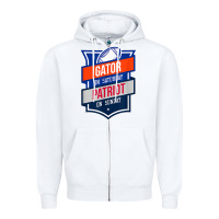 White retro gator on saturday patriot on sunday gainesville gift Zipper Hoodie - lanVoArt