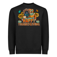 Black happy thanksgiving with truck bbs Heavyweight Sweatshirt - BundleAndBundleShop