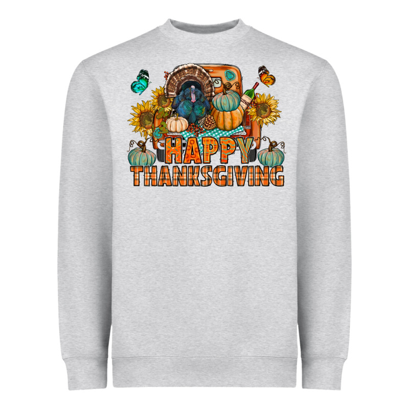 Happy Thanksgiving With Truck Bbs Heavyweight Sweatshirt by BundleAndBundleShop | Teevron