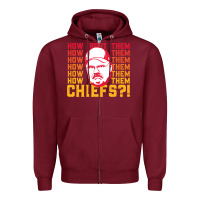 Burgundy andy reid how about them.... Zipper Hoodie - lanVoArt
