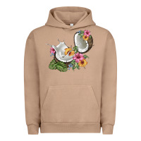 Pigment Burro coconut with tropical leavers and flowers Urban Hoodie - BarkalooDesign