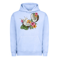 Pigment Grape Ice coconut with tropical leavers and flowers Urban Hoodie - BarkalooDesign