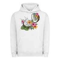 Pigment Lunar Rock coconut with tropical leavers and flowers Urban Hoodie - BarkalooDesign