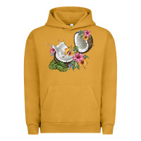 Pigment Peanut Butter coconut with tropical leavers and flowers Urban Hoodie - BarkalooDesign
