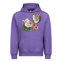 Tulip coconut with tropical leavers and flowers Urban Hoodie - BarkalooDesign