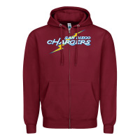 Burgundy vintage styled san diego chargers Zipper Hoodie - lanVoArt