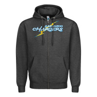 Charcoal Heather vintage styled san diego chargers Zipper Hoodie - lanVoArt