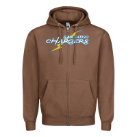 Vintage Styled San Diego Chargers Zipper Hoodie | Teevron