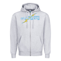 Heather Grey vintage styled san diego chargers Zipper Hoodie - lanVoArt