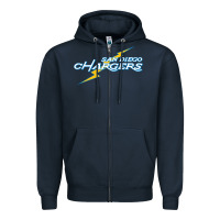 Navy vintage styled san diego chargers Zipper Hoodie - lanVoArt
