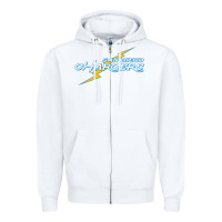 White vintage styled san diego chargers Zipper Hoodie - lanVoArt