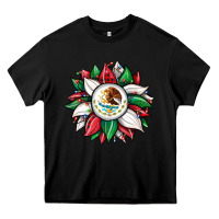 Black Christmas sunflower Mexican flag Heavy Core Tee - JahusDesignShop