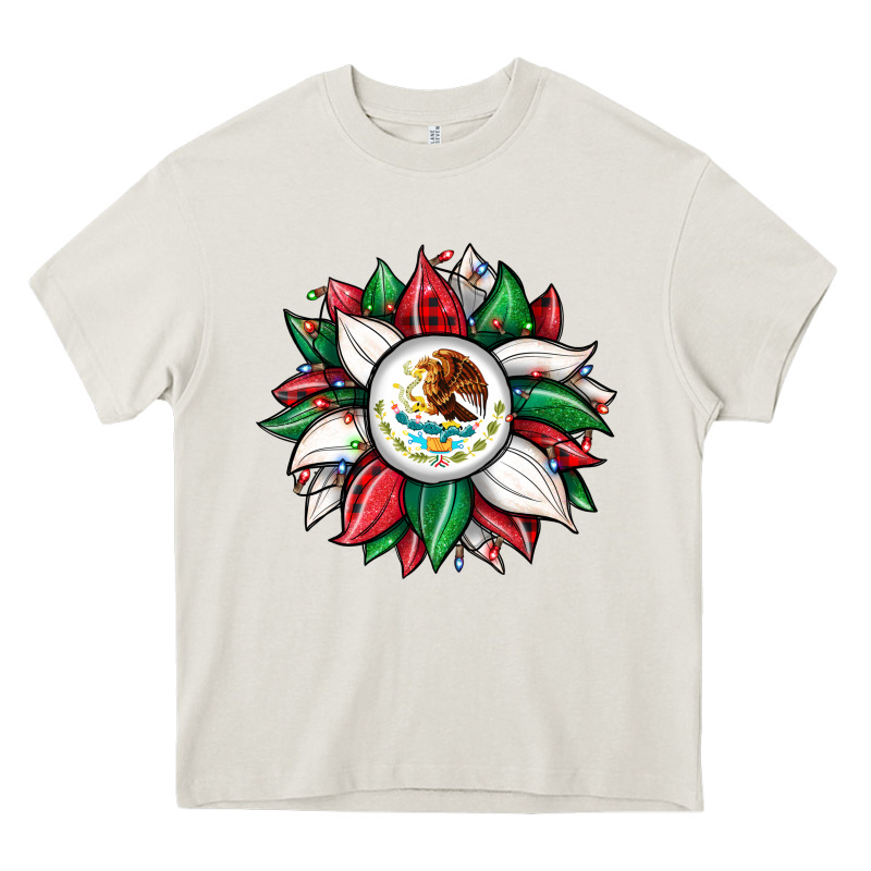 Christmas Sunflower Mexican Flag Heavy Core Tee by JahusDesignShop | Teevron