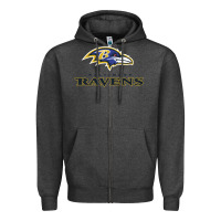 Charcoal Heather the ravens teams Zipper Hoodie - lanVoArt