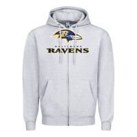 Heather Grey the ravens teams Zipper Hoodie - lanVoArt