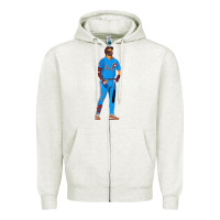 Oatmeal Heather bryce harper powder blue Zipper Hoodie - lanVoArt