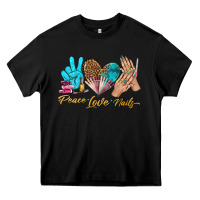 Black peace love nails bbs Heavy Core Tee - BundleAndBundleShop