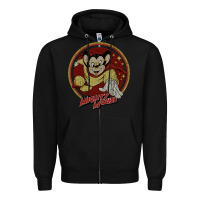 Black distressed mighty Zipper Hoodie - lanVoArt