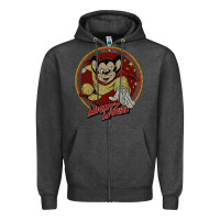 Charcoal Heather distressed mighty Zipper Hoodie - lanVoArt