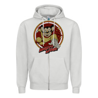 Dove Grey distressed mighty Zipper Hoodie - lanVoArt