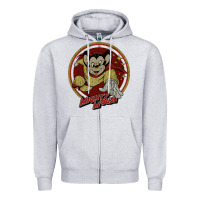 Heather Grey distressed mighty Zipper Hoodie - lanVoArt