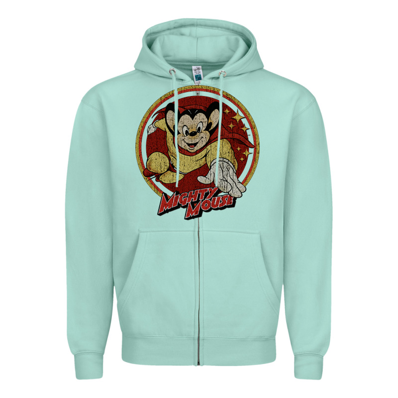 Distressed Mighty Zipper Hoodie by lanVoArt | Teevron