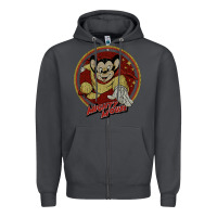 Smoke distressed mighty Zipper Hoodie - lanVoArt