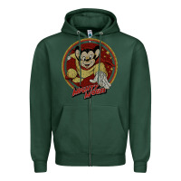 Sports Green distressed mighty Zipper Hoodie - lanVoArt