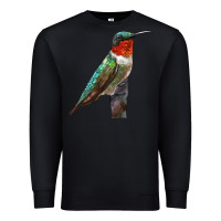 Black Ruby Throated Hummingbird Bird Premium Sweatshirt - LillyAllenDesigns