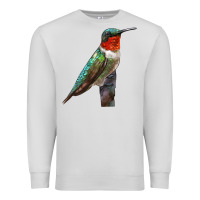 Dove Grey Ruby Throated Hummingbird Bird Premium Sweatshirt - LillyAllenDesigns