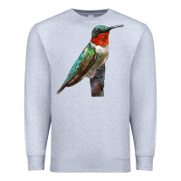 Heather Grey Ruby Throated Hummingbird Bird Premium Sweatshirt - LillyAllenDesigns