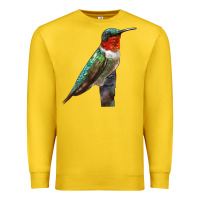 Lemon Ruby Throated Hummingbird Bird Premium Sweatshirt - LillyAllenDesigns