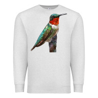 Oatmeal Heather Ruby Throated Hummingbird Bird Premium Sweatshirt - LillyAllenDesigns