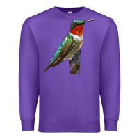 Purple Ruby Throated Hummingbird Bird Premium Sweatshirt - LillyAllenDesigns