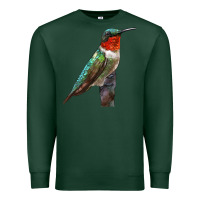 Sports Green Ruby Throated Hummingbird Bird Premium Sweatshirt - LillyAllenDesigns