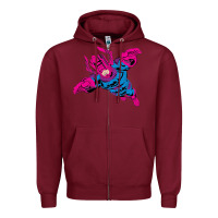 Burgundy galactus Zipper Hoodie - lanVoArt