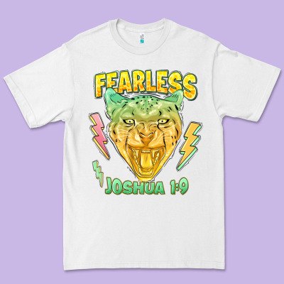 Fearless Joshua 1 9 Cheetah Premium Tee Designed By Lillyallendesigns