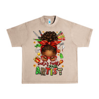French Oak santa's favorite nail artist afro messy bun Urban Heavy Tee - texasbilliewilder