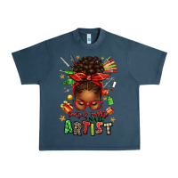 Midnight Navy santa's favorite nail artist afro messy bun Urban Heavy Tee - texasbilliewilder