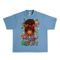Pebble Blue santa's favorite nail artist afro messy bun Urban Heavy Tee - texasbilliewilder