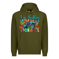 Army Green i'm turtley adorable Premium Hoodie - RanaPortraitStore