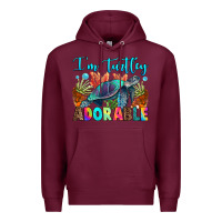 Burgundy i'm turtley adorable Premium Hoodie - RanaPortraitStore