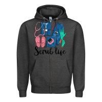 Charcoal Heather Scrub Life Nurse Zipper Hoodie - LillyAllenDesigns