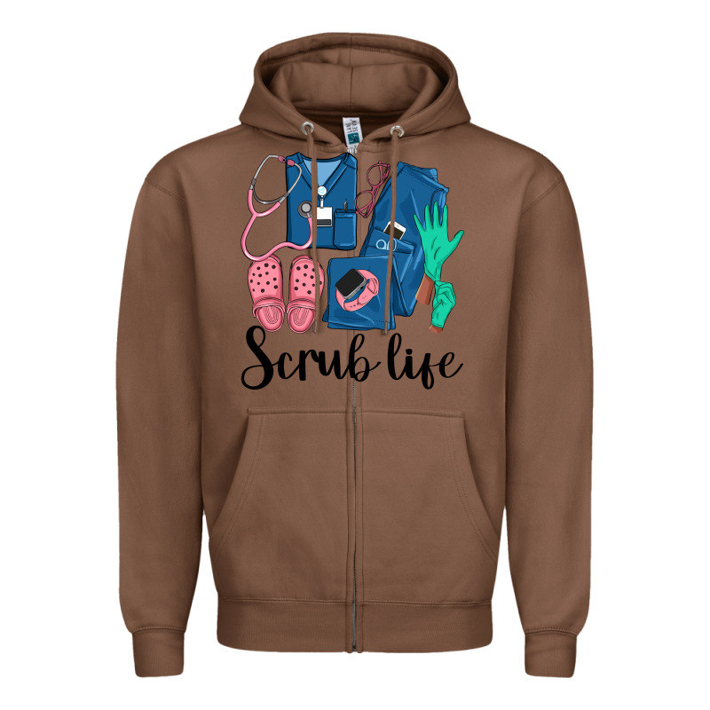 Scrub Life Nurse Zipper Hoodie by LillyAllenDesigns | Teevron