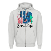 Dove Grey Scrub Life Nurse Zipper Hoodie - LillyAllenDesigns