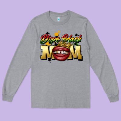 Black Mom Long Sleeve Tee Designed By Cowgirlartshop