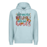 Blue Mist she works willingly with her hands Premium Hoodie - FaDigitalArtStudio