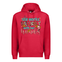 Cardinal she works willingly with her hands Premium Hoodie - FaDigitalArtStudio
